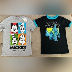 Disney Mickey & Friends and Star Wars Gray and Black Kids T-Shirts